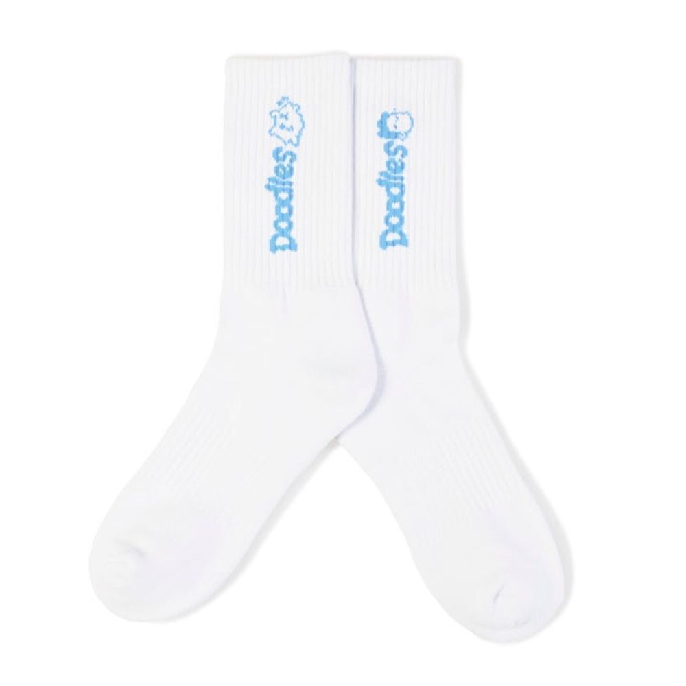 Doodles Hap & Mello Socks White OS NWT IN PACKAGE